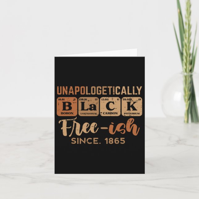Unapologetically Black Freeish 1865 Juneteenth Men Card (Front)