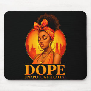 Unapologetically Black History Afro Melanin Girl W Mouse Pad