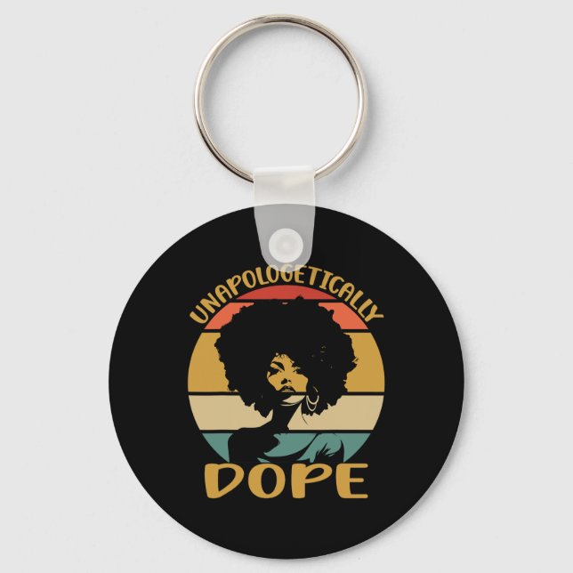 Unapologetically Black History Month African Ameri Key Ring (Front)