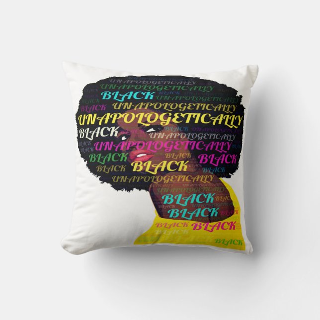 Unapologetically Black Throw Pillow (Front)