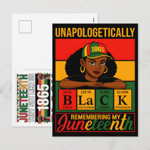 Unapologetically Black Woman Juneteenth 1865 Perio Holiday Postcard