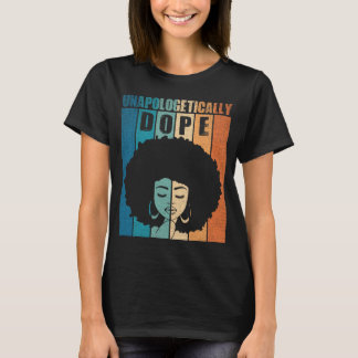 Unapologetically Dope Afro Woman Retro Stripe T-Shirt