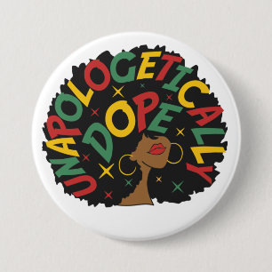 Unapologetically Dope Black Girl Afro 7.5 Cm Round Badge
