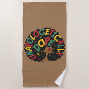 Unapologetically Dope Black Girl Afro Beach Towel
