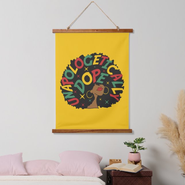Unapologetically Dope Black Girl Afro  Hanging Tapestry (Bedroom)