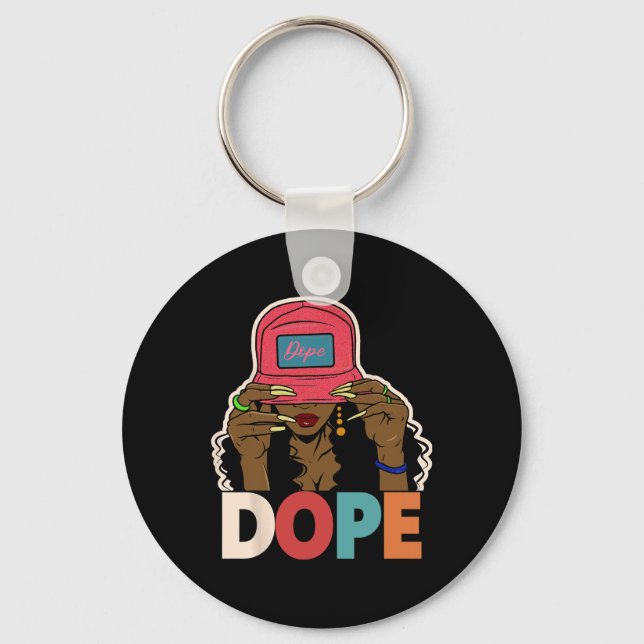 Unapologetically Drug Black Afro Black History Jun Key Ring (Front)