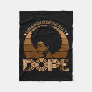 Unapologetically Drug Black Afro Design Black Hist Fleece Blanket