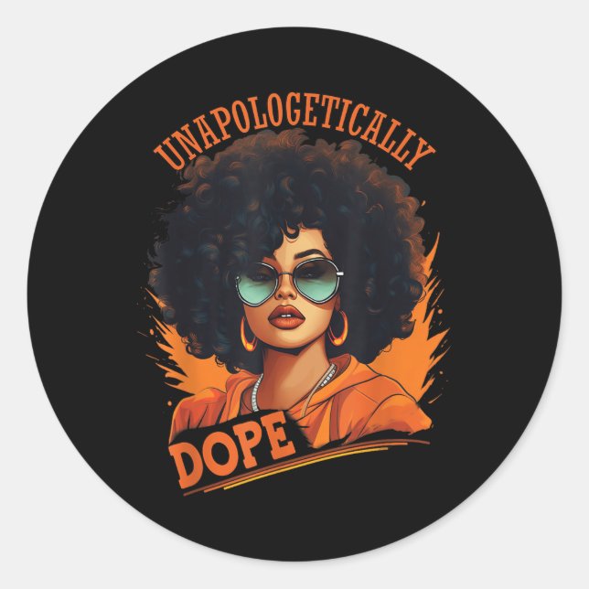 Unapologetically Juneteenth Black History Black Gi Classic Round Sticker (Front)