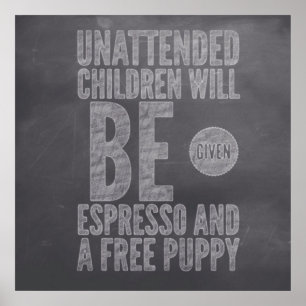 Unattended Children Pub Chalk Collection by M.A Poster