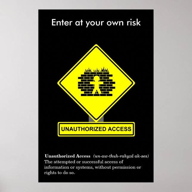 Unauthorised Access Security Awareness Poster (Front)