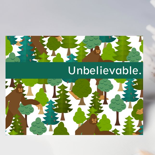 Unbelievable! Cute Bigfoot Woodland Thank You Card (Creator Uploaded)
