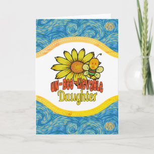 Unbelievable Daughter Sunflowers and Bees Card