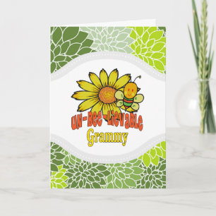 Unbelievable Grammy Sunflowers and Bees Card