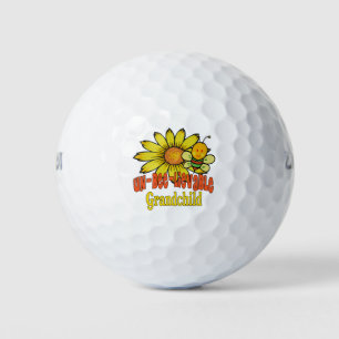 Unbelievable Grandchild Sunflowers and Bees Golf Balls