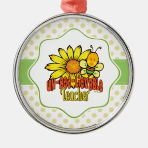 Unbelievable Teacher with Sunflowers and Bees Metal Tree Decoration
