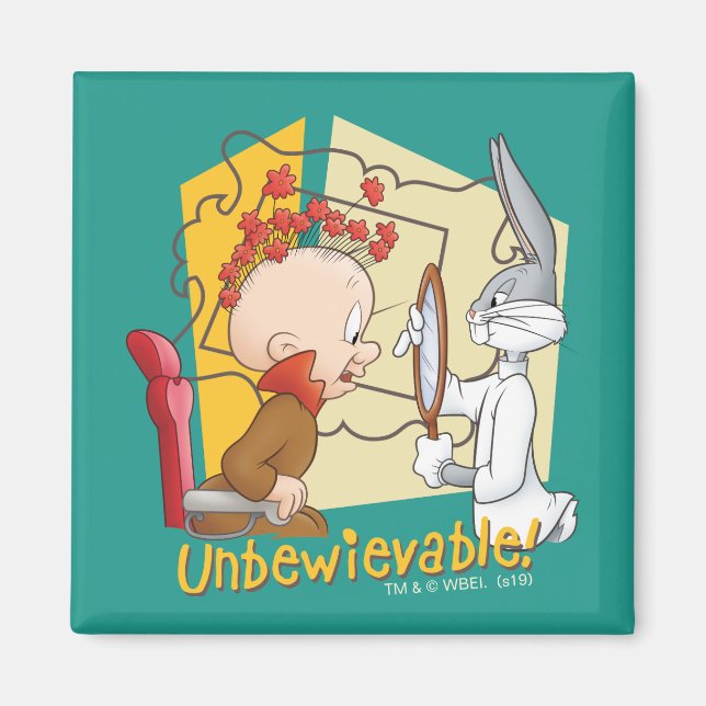 "Unbewievable" Barber BUGS BUNNY™ & Elmer Fudd Magnet (Front)