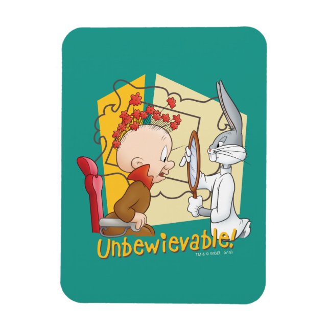 "Unbewievable" Barber BUGS BUNNY™ & Elmer Fudd Magnet (Vertical)