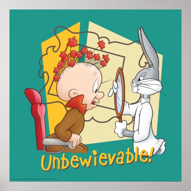 "Unbewievable" Barber BUGS BUNNY™ & Elmer Fudd Poster (Front)