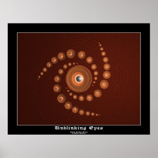 Unblinking Eyes (border) Poster