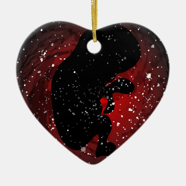 Unborn Baby SIlhouette Ceramic Tree Decoration (Front)