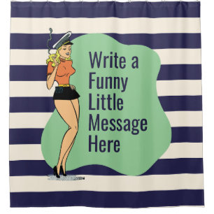 Unbothered Attitude: A Retro Chic Pinup Shower Curtain