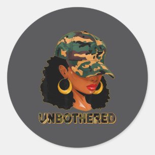 Unbothered Black Woman Melanin African Black Histo Classic Round Sticker