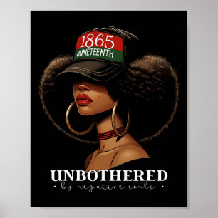 Unbothered By Negative Souls Afro Black Girl Ameri Poster