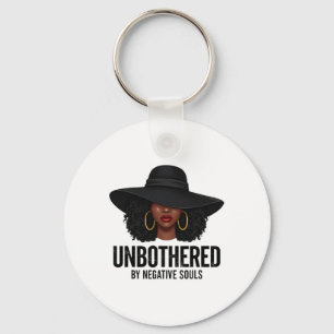 Unbothered By Negative Souls Black Woman Art Melan Key Ring