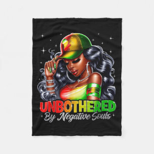 Unbothered By Negative Souls Black Woman Black His Fleece Blanket