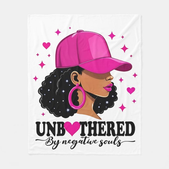 Unbothered by Negavitve Souls Juneteenth Black  Fleece Blanket (Front)
