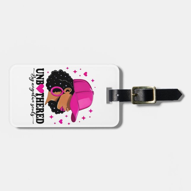 Unbothered by Negavitve Souls Juneteenth Black  Luggage Tag (Front Horizontal)