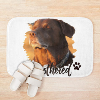 Unbothered Golden Hour Dog – Premium Minimalist Bath Mat