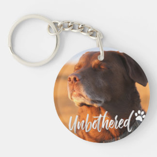 Unbothered Golden Hour Dog – Premium Minimalist Key Ring