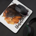 Unbothered Golden Hour Dog – Premium Minimalist  Mouse Pad<br><div class="desc">Capture the ultimate vibe of peace and serenity with our 'Unbothered' Dog T-shirt design. Featuring a soulful Labrador/Retriever soaking up the golden hour sun with eyes closed, this design perfectly embodies the feeling of switching off from the world. Written in a trendy, handcrafted script, the word 'Unbothered' adds a modern,...</div>