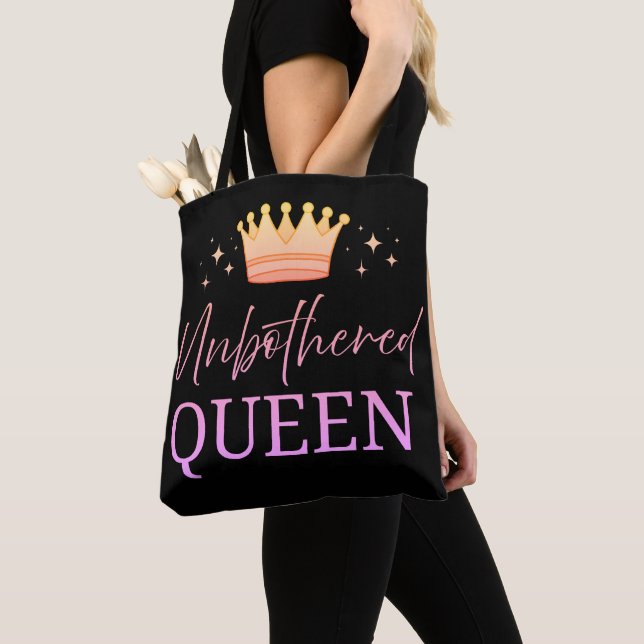 Unbothered Queen Tote Shopping Bag (Close Up)