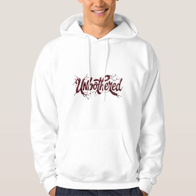Unbothered Red Liquid Chrome 3D Metallic Hoodie (Front)