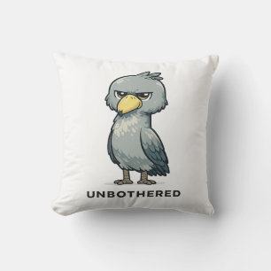 Unbothered Shoebill Bird Minimalist Funny Design Cushion
