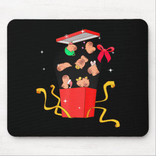 Unboxing Blind Box Capybara Pyjama Ugly Christmas Mouse Pad
