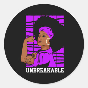 Unbreakable Black Women Awareness  Classic Round Sticker