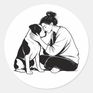 Unbreakable Bond Between Dog & Human Classic Round Sticker