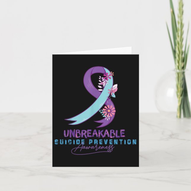 Unbreakable Depression Suicide Prevention Awarenes Card (Front)