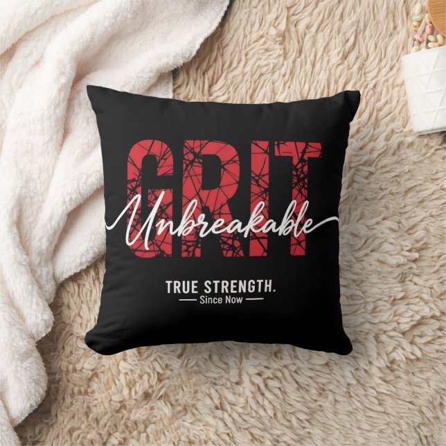 Unbreakable Grit Motivational Quote Art  Cushion (Blanket)