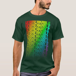Unbreakable LGBTQ Rainbow Gay Pride Text Fade Grap T-Shirt