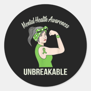 Unbreakable Mental Health Awareness Supporter Grap Classic Round Sticker