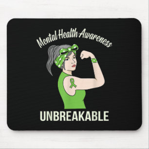 Unbreakable Mental Health Awareness Supporter Grap Mouse Pad