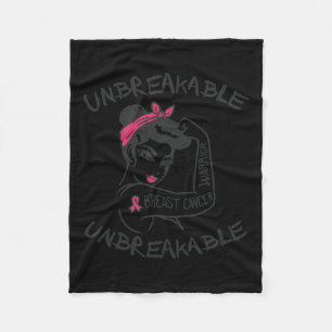 Unbreakable Pink Breast Cancer Warrior Survivor Gi Fleece Blanket