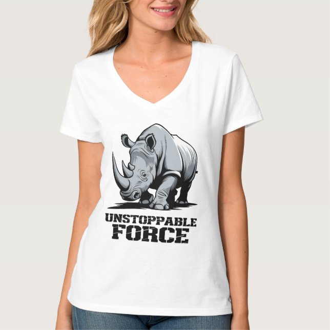 Unbreakable Rhino: Strength and Power Unleashed T-Shirt (Front)
