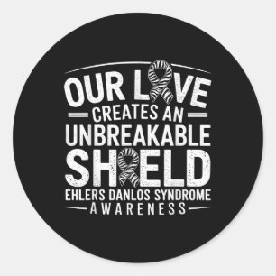 Unbreakable Shield Eds Ehlers Danlos Syndrome Awar Classic Round Sticker