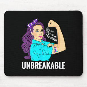 Unbreakable Suicide Prevention Warrior Awareness F Mouse Pad
