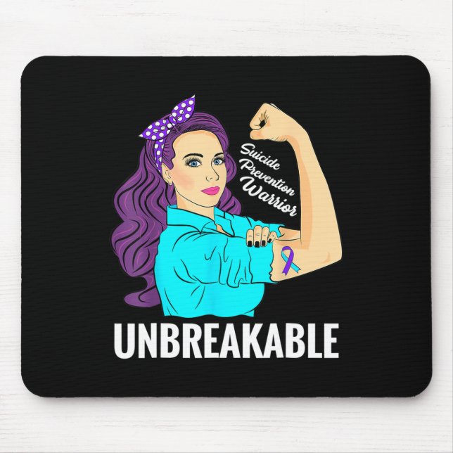 Unbreakable Suicide Prevention Warrior Awareness F Mouse Pad (Front)